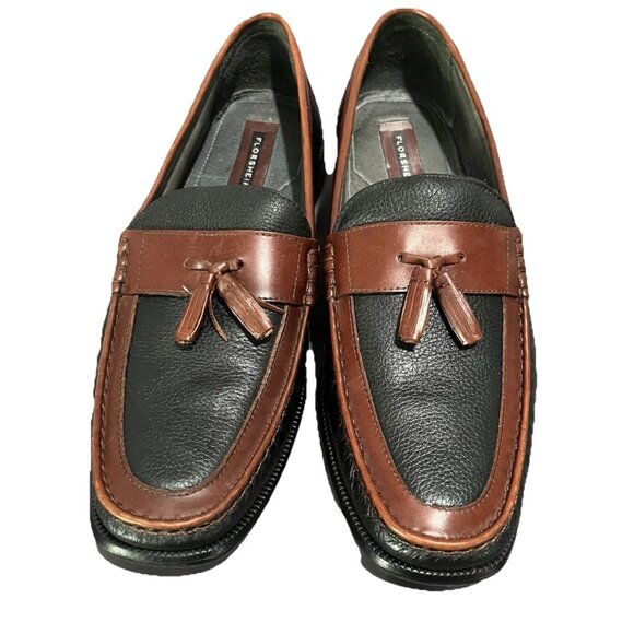 Florsheim Loafers Mens Size 12D Shoes Slip On Pebble Leather Tassel Two Tone - Picture 1 of 9